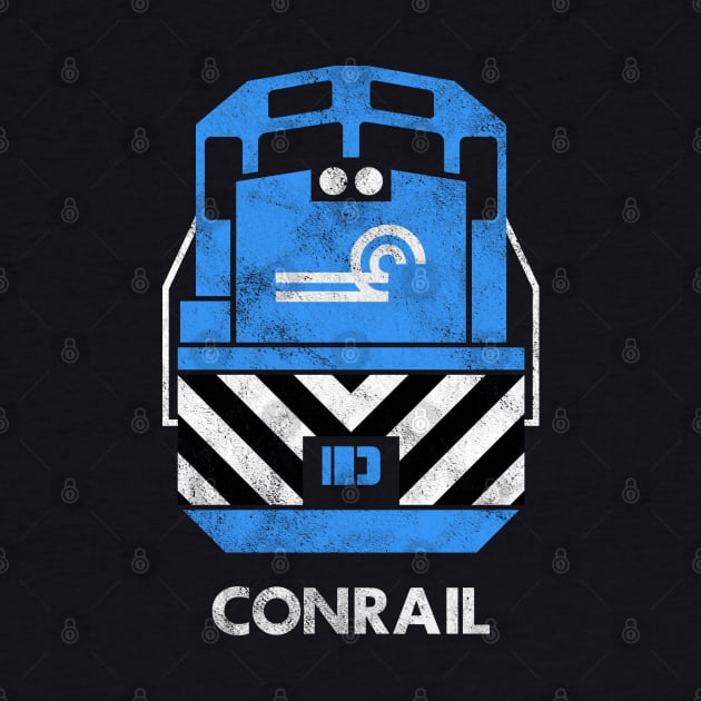 Vintage Conrail Railroad Train Engine T-Shirt by Turboglyde